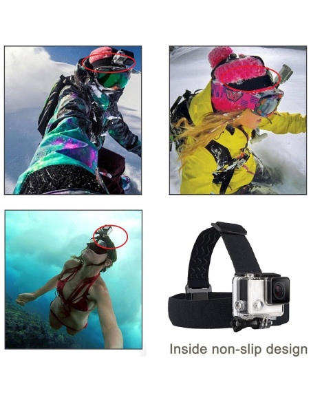 Correa de cabeza ajustable TEKCAM para cámaras de acción