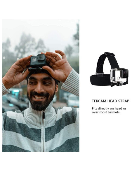 Correa de cabeza ajustable TEKCAM para cámaras de acción
