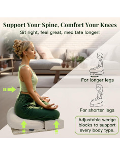 Juego de Cojines de Meditación Syrinx - Zafu y Zabuton Beige 2