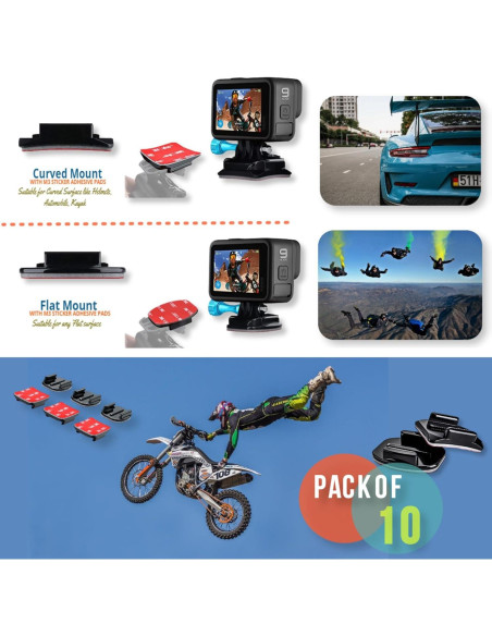 Kit de Montaje Adhesivo para Cámaras de Acción MiPremium