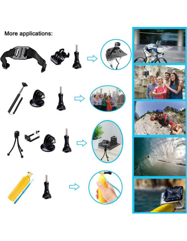 Kit de Accesorios 47 en 1 Suptig para Cámaras de Acción
