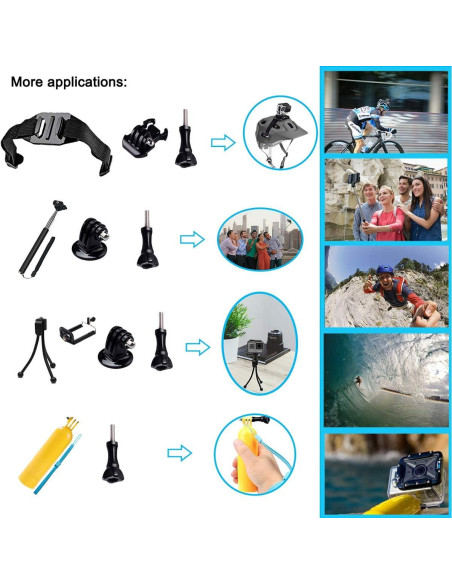 Kit de Accesorios 47 en 1 Suptig para Cámaras de Acción