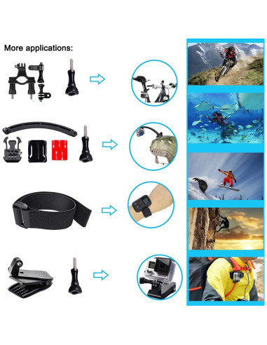 Kit de Accesorios 47 en 1 Suptig para Cámaras de Acción