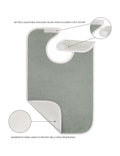 Baberos Premium Utopia para Adultos - Paquete de 6 Gris 2