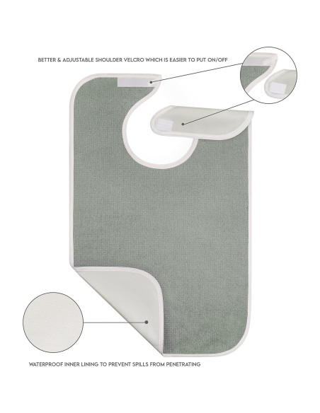 Baberos Premium Utopia para Adultos - Paquete de 6 Gris Baberos Premium Utopia para Adultos - Paquete de 6 Gris