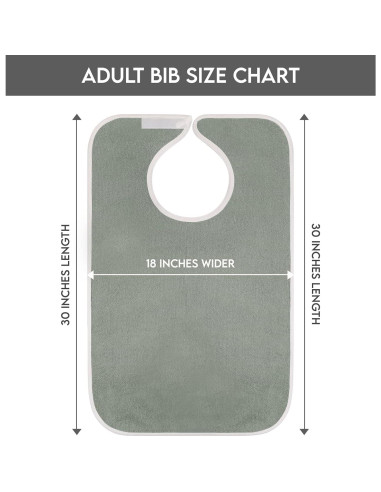 Baberos Premium Utopia para Adultos - Paquete de 6 Gris