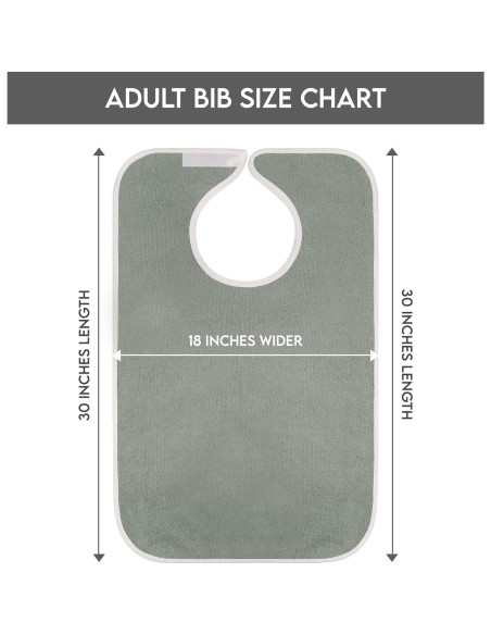 Baberos Premium Utopia para Adultos - Paquete de 6 Gris Baberos Premium Utopia para Adultos - Paquete de 6 Gris