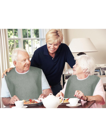 Baberos Premium Utopia para Adultos - Paquete de 6 Gris Baberos Premium Utopia para Adultos - Paquete de 6 Gris