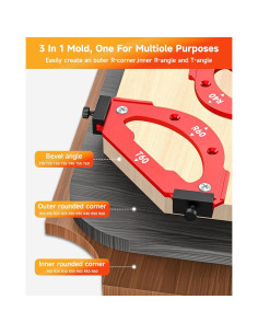 Plantilla de Radio de Esquina TANYO 7 Piezas Aluminio 18 Tamaños 2