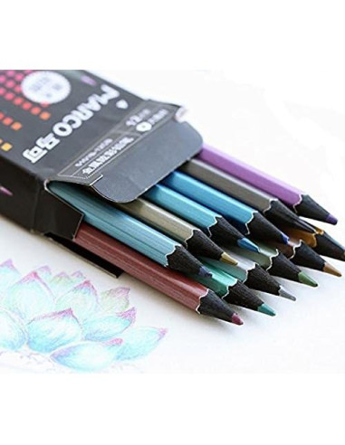 Juego de 12 Lápices de Colores Metálicos MXXGMYJ Ecológicos