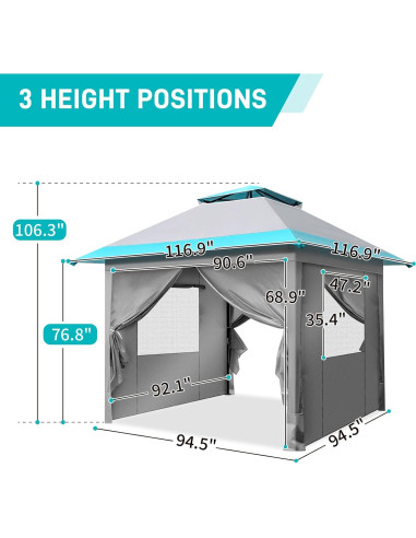 Carpa Pop Up Outvita 10x10ft Impermeable con Techo Doble