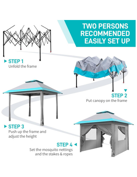 Carpa Pop Up Outvita 10x10ft Impermeable con Techo Doble