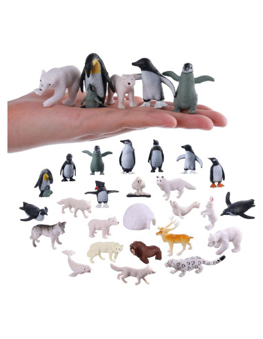 Figuritas de Animales Polares JOKFEICE 25pcs Realistas