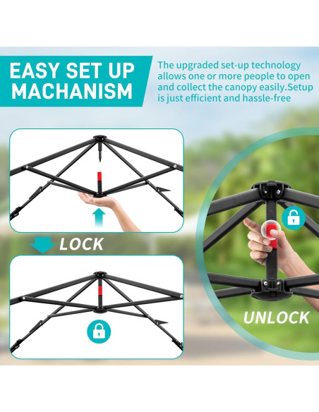 Carpa Pop Up Outvita 10x10ft Impermeable con Techo Doble