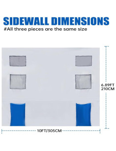 Paredes Laterales de Canopy Birodeko 3 Pcs 304.8x193 cm Azul 2