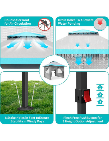 Carpa Pop Up Outvita 10x10ft Impermeable con Techo Doble