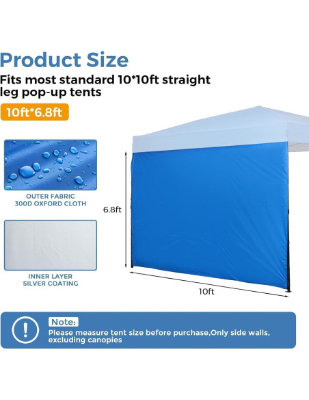 Paredes Laterales de Canopy Birodeko 3 Pcs 304.8x193 cm Azul
