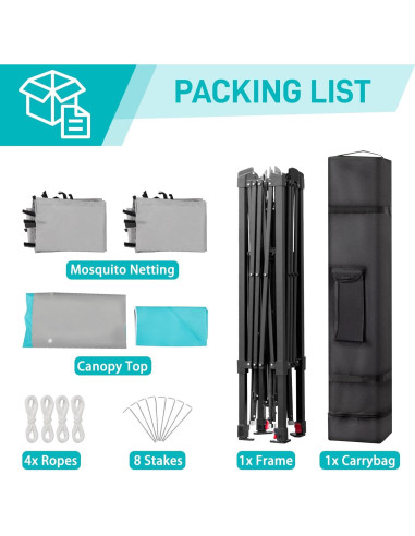 Carpa Pop Up Outvita 10x10ft Impermeable con Techo Doble