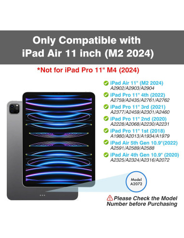 Funda con Teclado Inalámbrico OYEEICE para iPad Air 11" M2/5/4/Pro