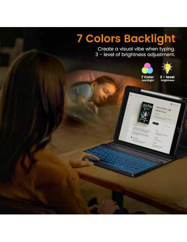 Funda con Teclado Inalámbrico OYEEICE para iPad Air 11" M2/5/4/Pro