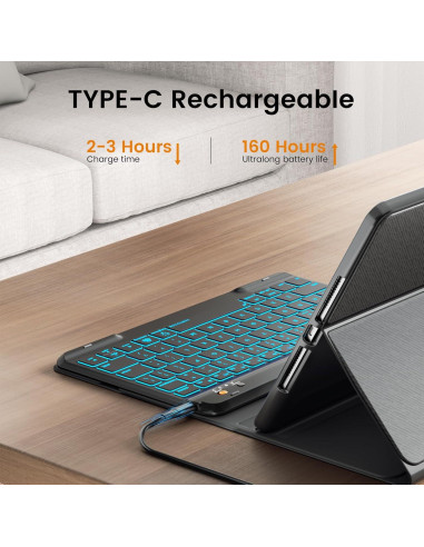 Funda con Teclado Inalámbrico OYEEICE para iPad Air 11" M2/5/4/Pro