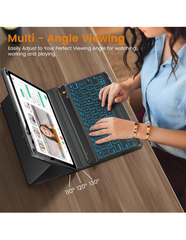 Funda con Teclado Inalámbrico OYEEICE para iPad Air 11" M2/5/4/Pro