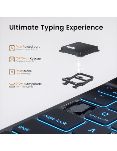 Funda con Teclado Inalámbrico OYEEICE para iPad Air 11" M2/5/4/Pro