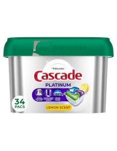 Cápsulas de Lavavajillas Cascade Platinum Limón 34 Unidades