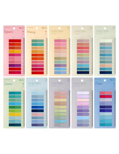 2000 Pestañas Adhesivas Transparentes JIANTA con Regla 10 Paquetes