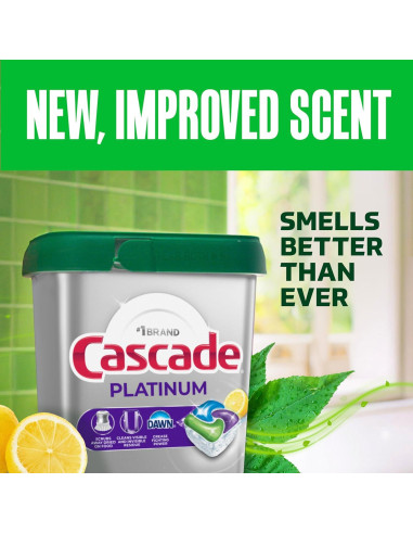 Cápsulas de Lavavajillas Cascade Platinum Limón 34 Unidades
