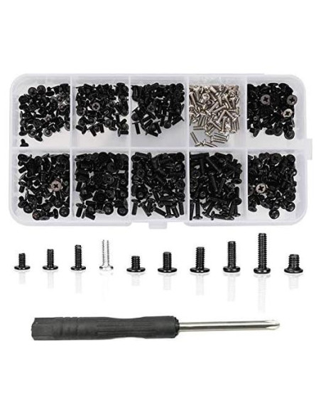 Kit de Tornillos para Laptop HanTof 500 Pcs M2 M2.5 M3 Phillips