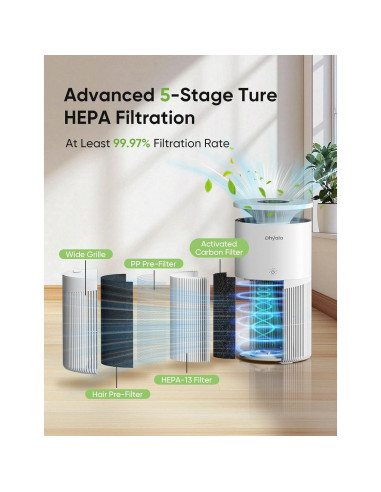 Purificador de Aire Dhyala KJ02 para Habitaciones Grandes 336.5 m