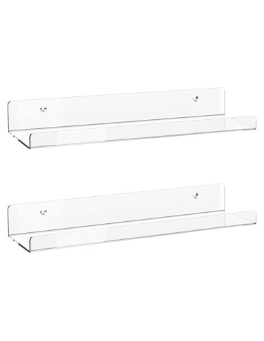 Albumgit 2 Estantes Flotantes Acrílicos 38.1 cm Transparente