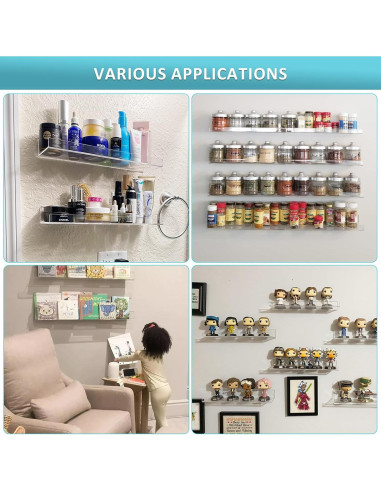 Albumgit 2 Estantes Flotantes Acrílicos 38.1 cm Transparente