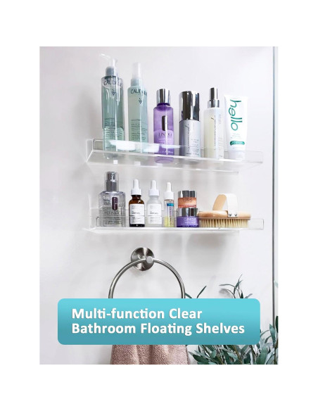 Albumgit 2 Estantes Flotantes Acrílicos 38.1 cm Transparente