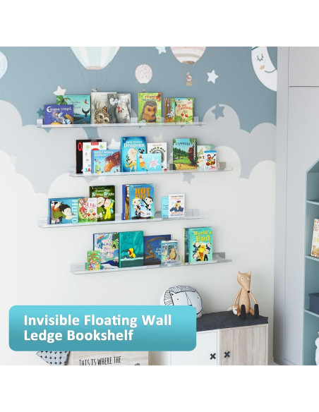 Albumgit 2 Estantes Flotantes Acrílicos 38.1 cm Transparente