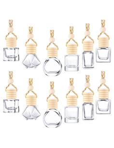 12 Botellas Difusoras de Coche Patelai 8ml Vidrio Claro