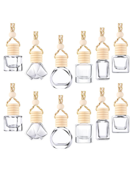 12 Botellas Difusoras de Coche Patelai 8ml Vidrio Claro