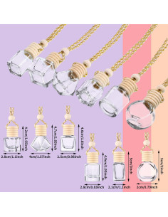 12 Botellas Difusoras de Coche Patelai 8ml Vidrio Claro 2