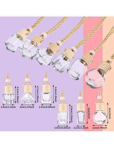 12 Botellas Difusoras de Coche Patelai 8ml Vidrio Claro