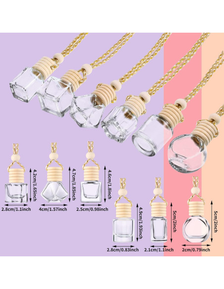 12 Botellas Difusoras de Coche Patelai 8ml Vidrio Claro