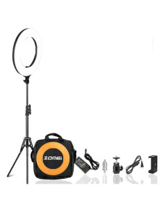 Luz de Anillo LED ZOMEI 35.56cm 41W 5500K con Soporte