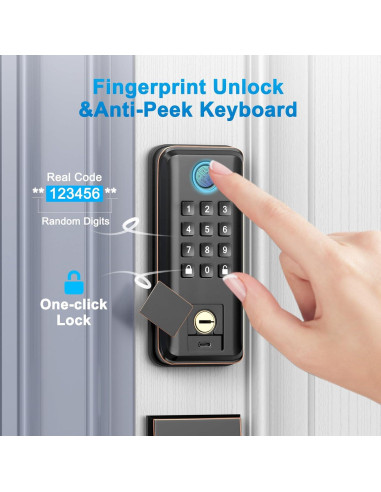 Cerradura Inteligente SEVEKO 5021 con Huella y APP Bluetooth