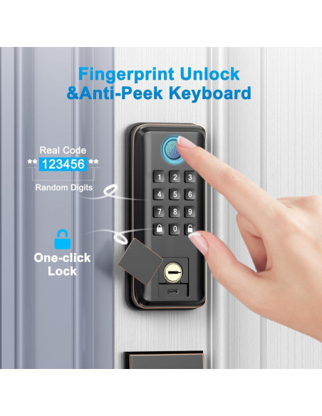 Cerradura Inteligente SEVEKO 5021 con Huella y APP Bluetooth