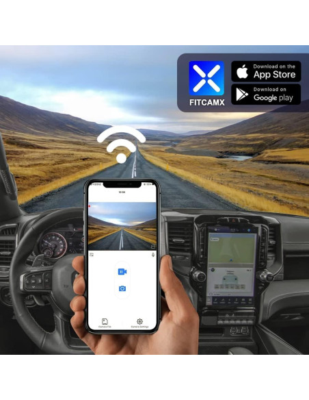 Cámara Dash FITCAMX Frontal 4K + Trasera 1080P para RAM 1500 2019-2024