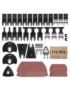 Kits de Cuchillas Oscilantes AVID POWER 112Pcs para Metal/Madera