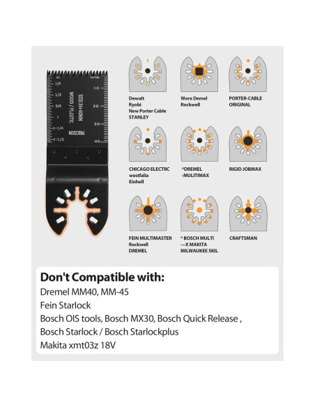 Kits de Cuchillas Oscilantes AVID POWER 112Pcs para Metal/Madera