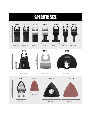 Kits de Cuchillas Oscilantes AVID POWER 112Pcs para Metal/Madera