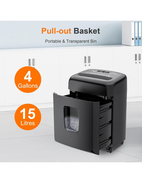 Bonsaii Trituradora de Papel Micro Corte 8 Hojas 4 Galones