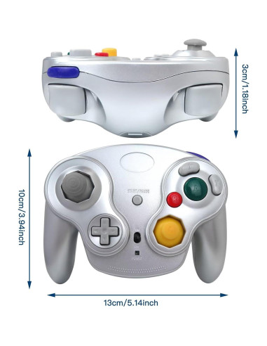 Controlador Inalámbrico BSDLIET para Nintendo GameCube Plata